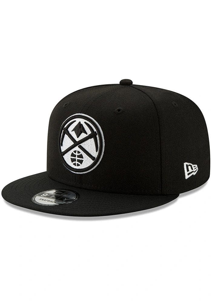 Product Image of Men's New Era Denver Nuggets Black & White 9FIFTY Snapback Hat