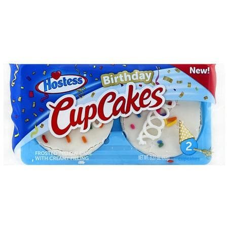 Product Image of Hostess Birthday Frosted Yellow Cake with Creamy Filling Cupcakes